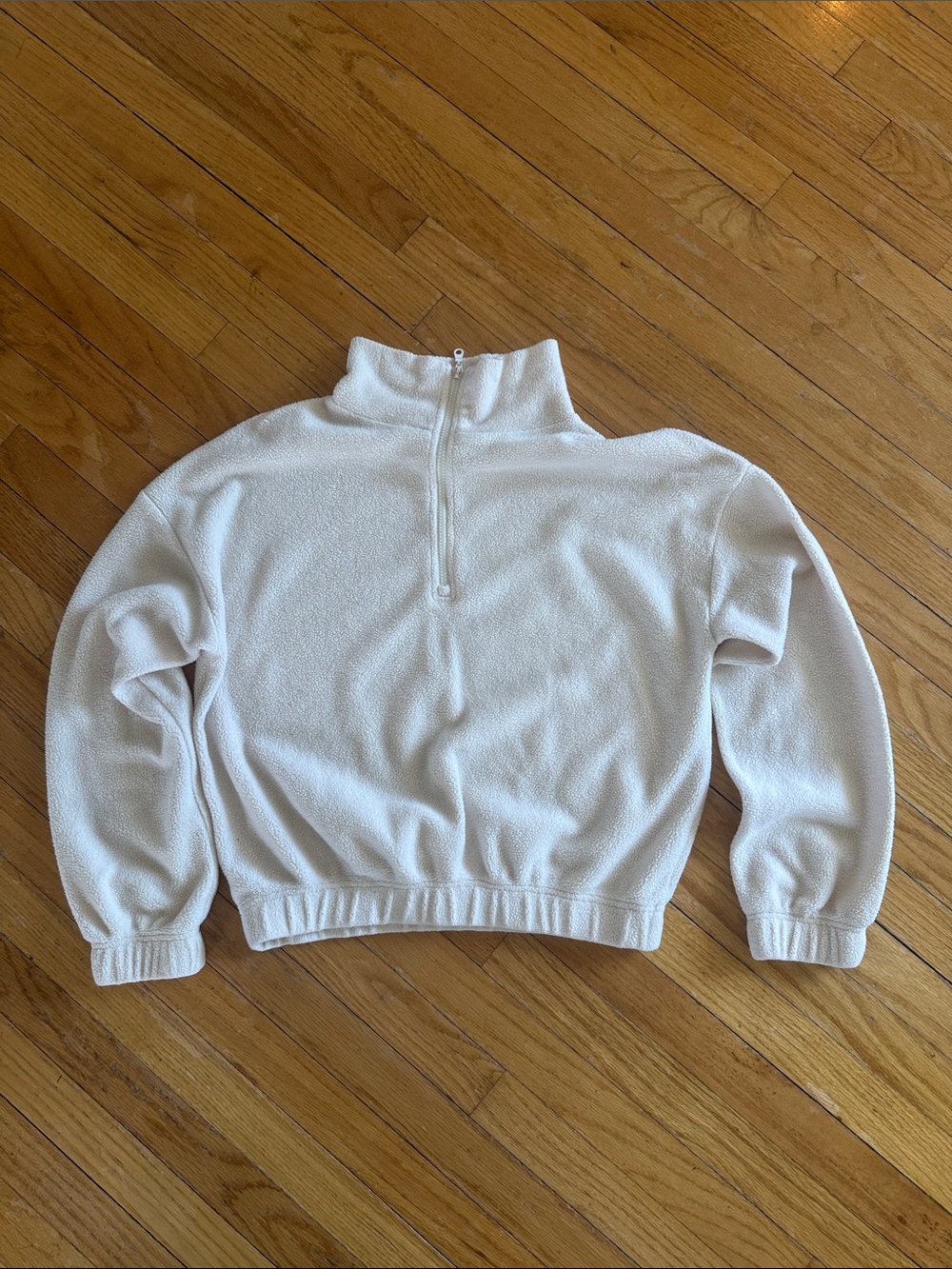 Wishlist White Half-Zip Fleece Pullover